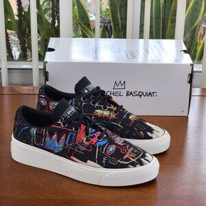 Converse X Basquiat Skid Grip Ox Canvas 172584C Black/Multi/Egret 6.5 Women's